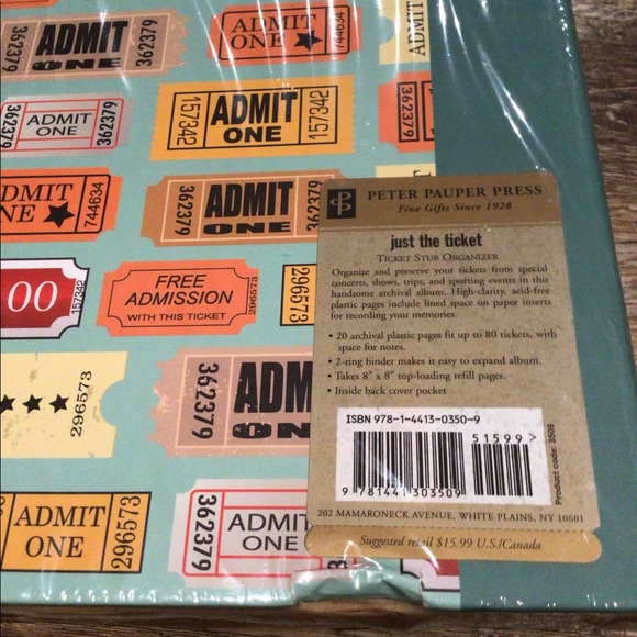 PeterPauper Press Storage & Organization Ticket Stub Organizer